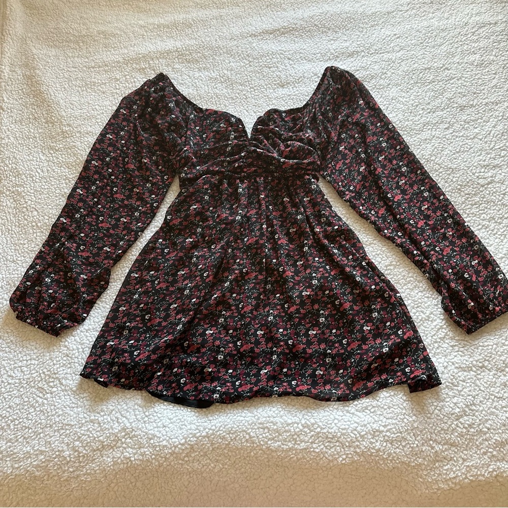 Revamped Black and Red Floral Top